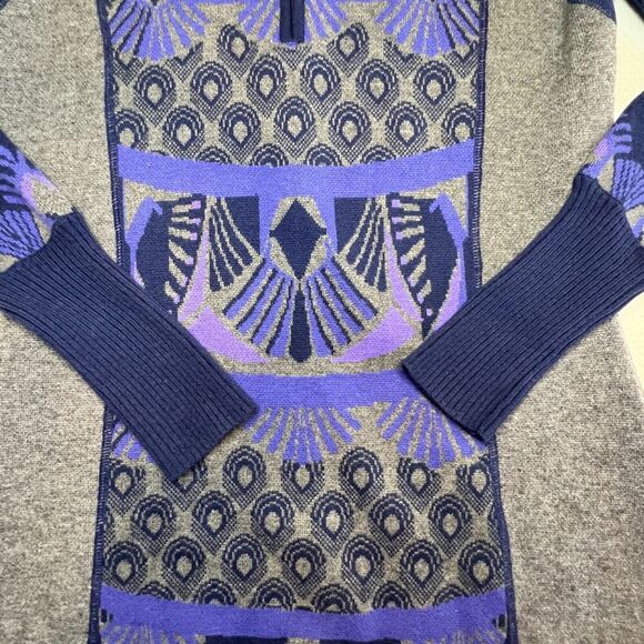 Title Nine S Athletic Dress 1/4 Zip Xtra Fine Merino Wool Knee Length Purpl Gray - Picture 3 of 16